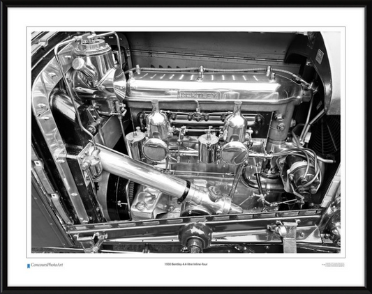 1930 Bentley 4.4-litre Inline-four / CPA713B / B&W Print