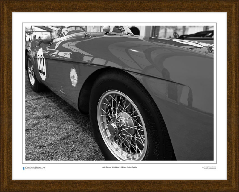 1954 Ferrari 500 Mondial Pinin Farina Spider/ CPA219B / B&W Print