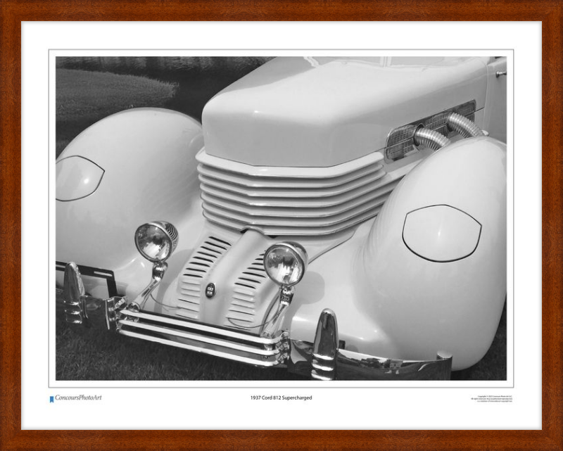 1937 Cord 812 Supercharged / CPA309B / Black and White