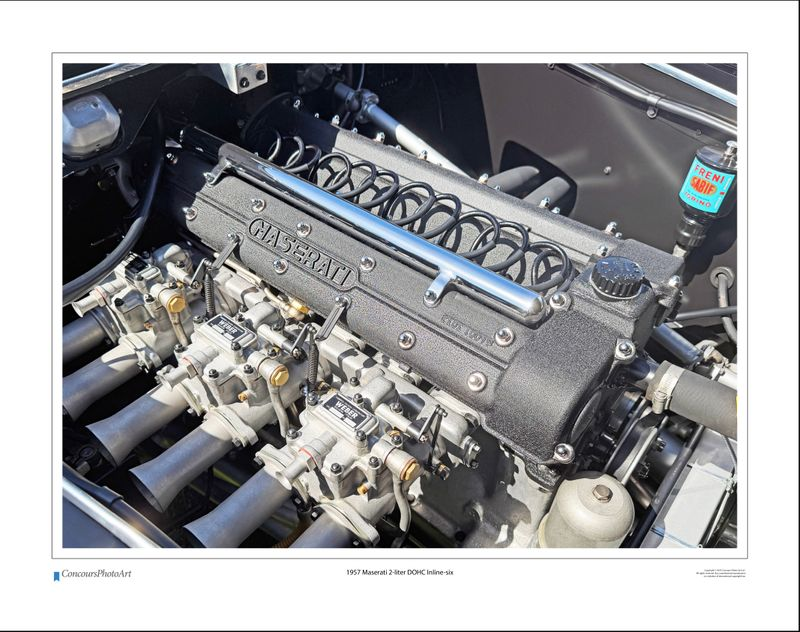 1957 Maserati 2-liter DOHC Inline-six / CPA714A / Color Print