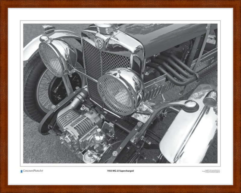 1933 MG J2 Supercharged / CPA101B / B&W Print