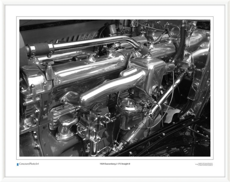 1929 Duesenberg J-175 Straight 8 / CPA703B / B&W Print