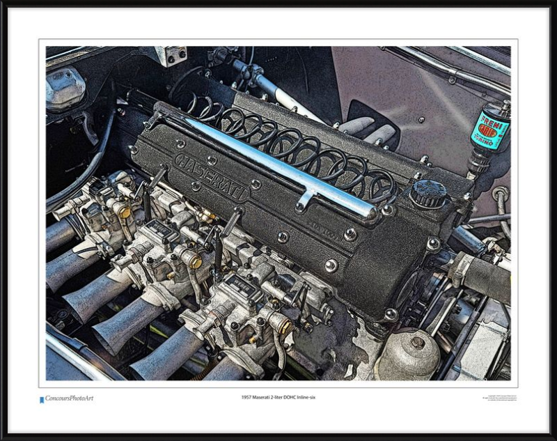 1957 Maserati 2-liter DOHC Inline-six / CPA714C / Stylized Print