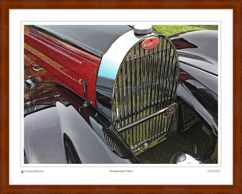 1934 Bugatti Type 57 Stelvio / CPA201C / Stylized Print