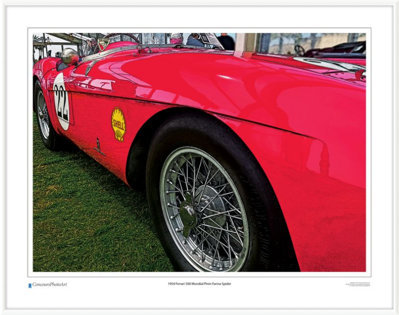 1954 Ferrari 500 Mondial Pinin Farina Spider / CPA219C / Stylized Print
