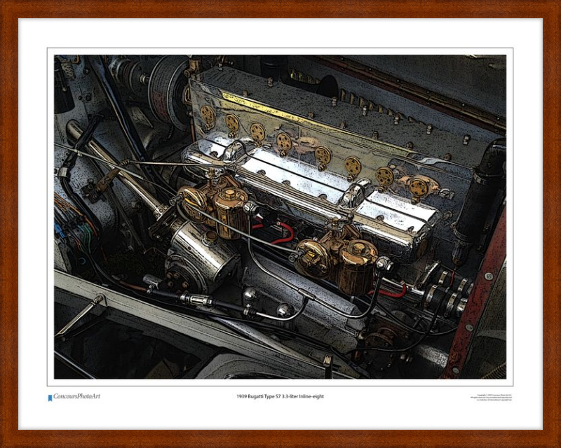 1939 Bugatti Type 57 3.3-liter Inline-eight / CPA710C / Stylized Image