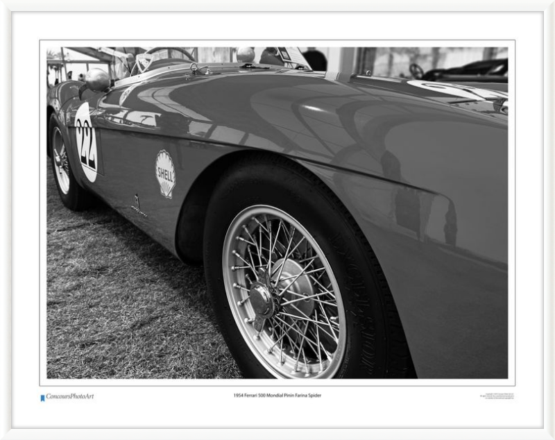 1954 Ferrari 500 Mondial Pinin Farina Spider/ CPA219B / B&W Print