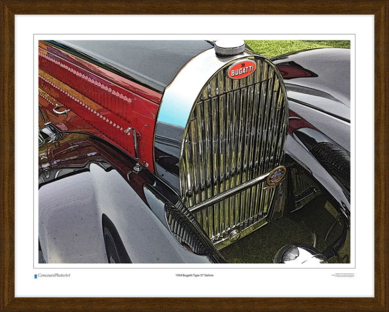 1934 Bugatti Type 57 Stelvio / CPA201C / Stylized Print