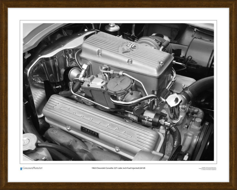 1963 Chevrolet Corvette 327 cubic inch Fuel Injected L84 V8 / CPA708B / Black and White