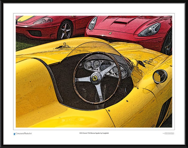 1955 Ferrari 750 Monza Spyder by Scaglietti / CPA610C / Stylized Print