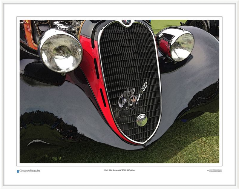 1942 Alfa Romeo 6C 2500 SS Spider / CPA216C / Stylized Print