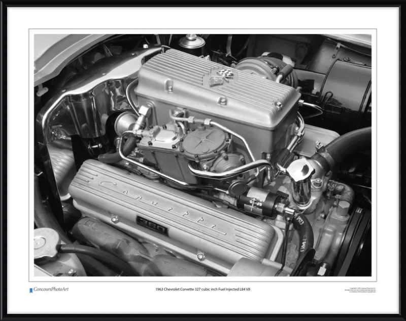 1963 Chevrolet Corvette 327 cubic inch Fuel Injected L84 V8 / CPA708B / Black and White