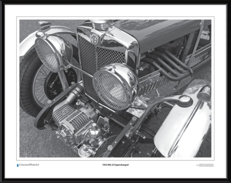 1933 MG J2 Supercharged / CPA101B / B&W Print