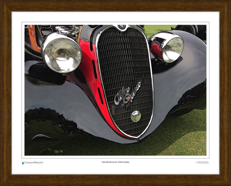 1942 Alfa Romeo 6C 2500 SS Spider / CPA216C / Stylized Print