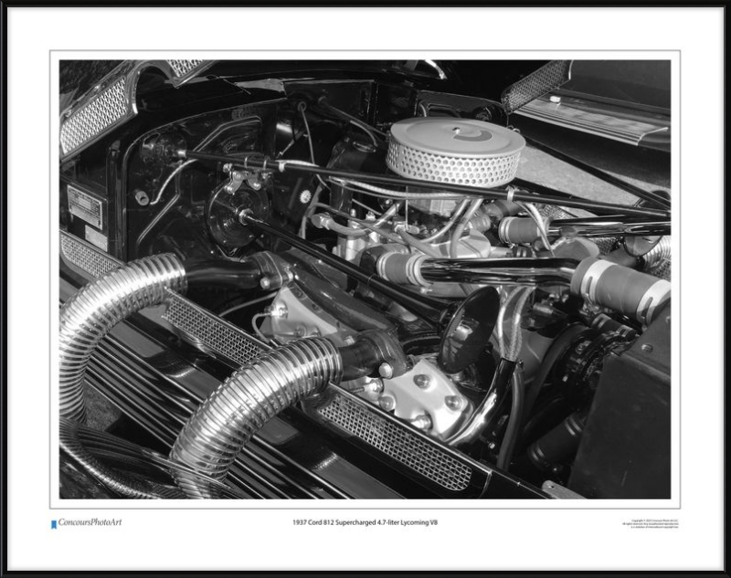1937 Cord 812 Supercharged 4.7-liter Lycoming V8 / CPA709B / Black and White