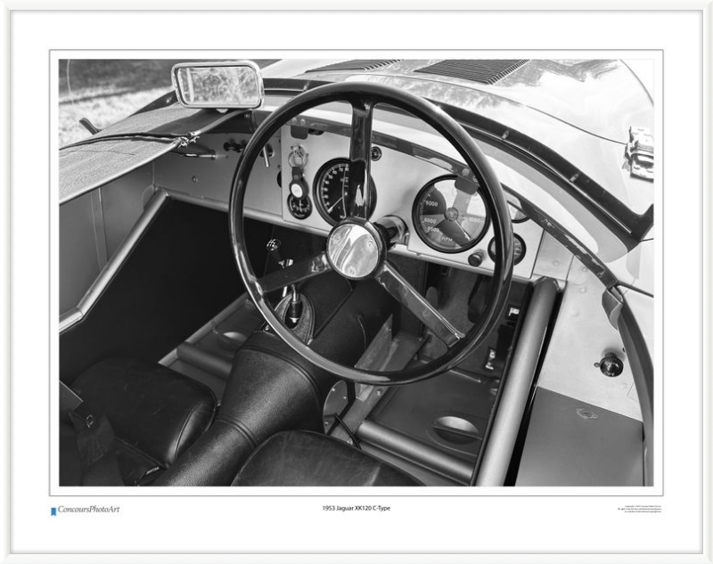 1953 Jaguar XK120 C-Type / CPA615B / B&W Print