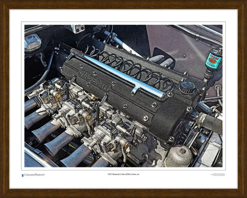 1957 Maserati 2-liter DOHC Inline-six / CPA714C / Stylized Print