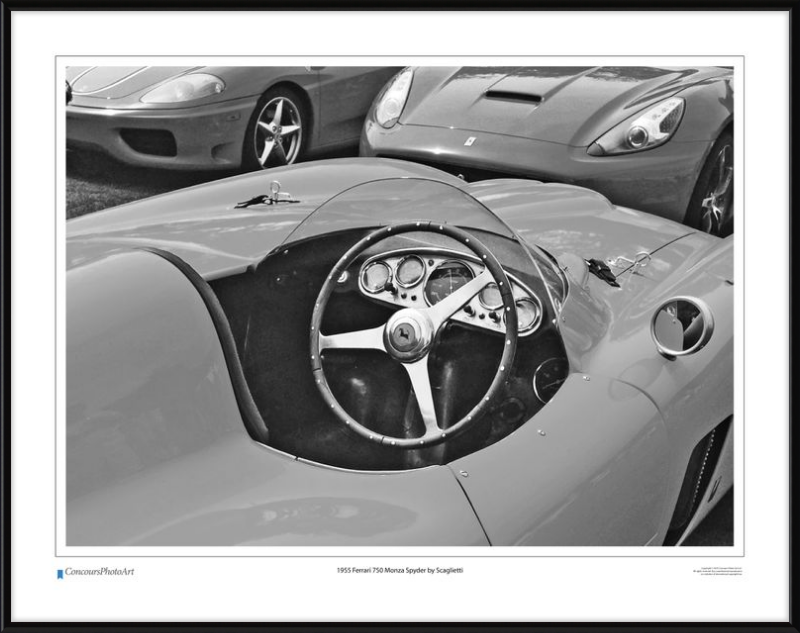 1955 Ferrari 750 Monza Spyder by Scaglietti / CPA610B / B&W Print