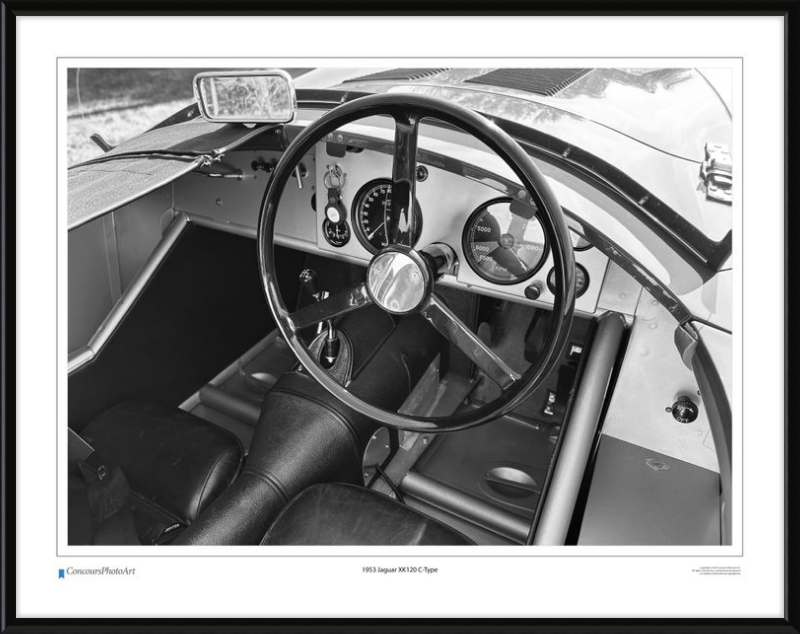 1953 Jaguar XK120 C-Type / CPA615B / B&W Print