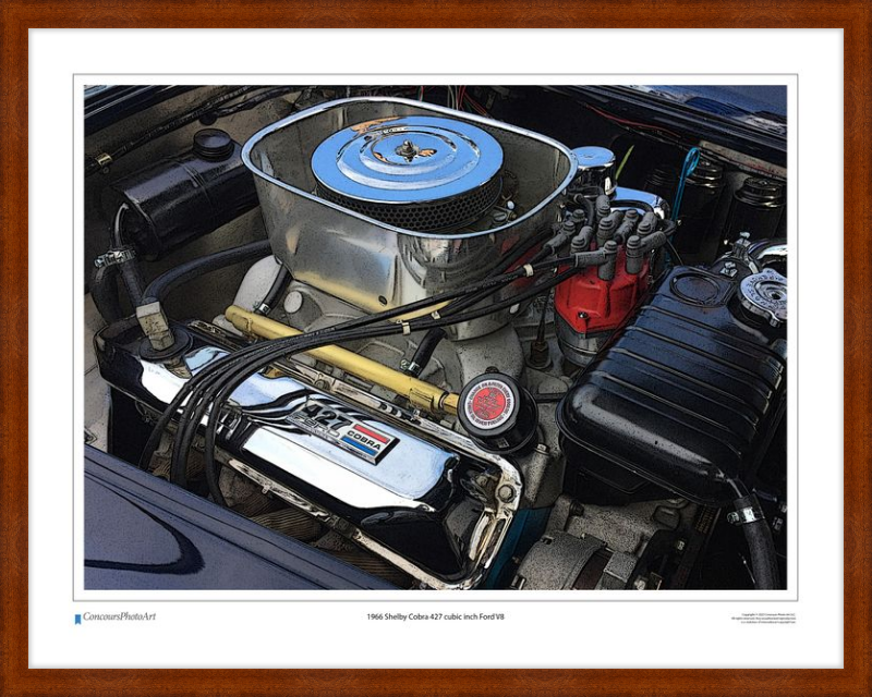 1966 Shelby Cobra 427 cubic inch Ford V8 / CPA711C / Stylized Image