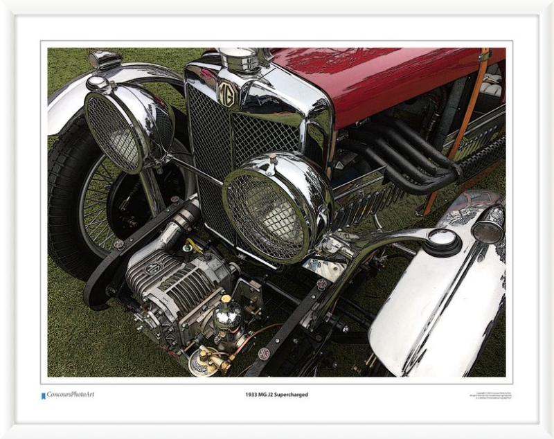 1933 MG J2 Supercharged / CPA101C / Stylized Print