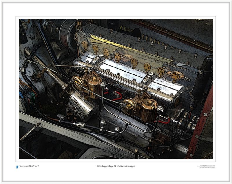 1939 Bugatti Type 57 3.3-liter Inline-eight / CPA710C / Stylized Image