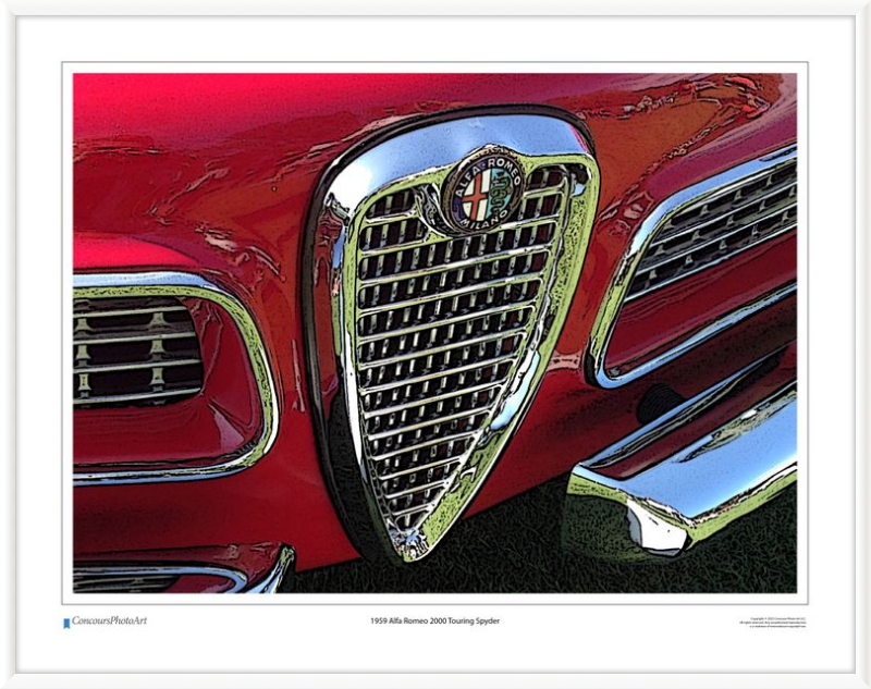 1959 Alfa Romeo 2000 Touring Spyder / CPA209C / Stylized Image