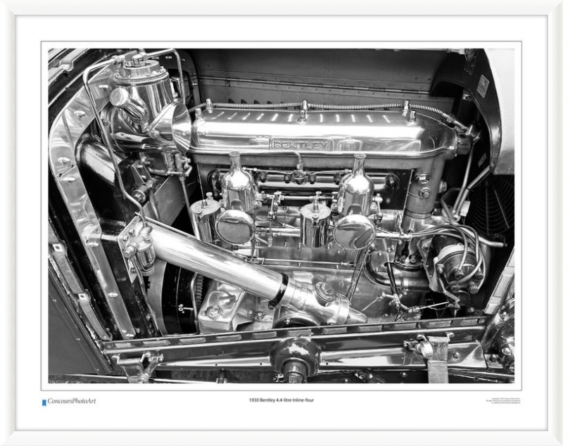 1930 Bentley 4.4-litre Inline-four / CPA713B / B&W Print
