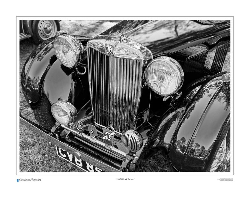 1937 MG VA Tourer / CPA120B / B&W Print