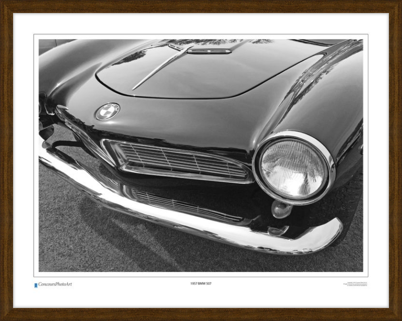 1957 BMW 507 Roadster / CPA217B / B&W Print