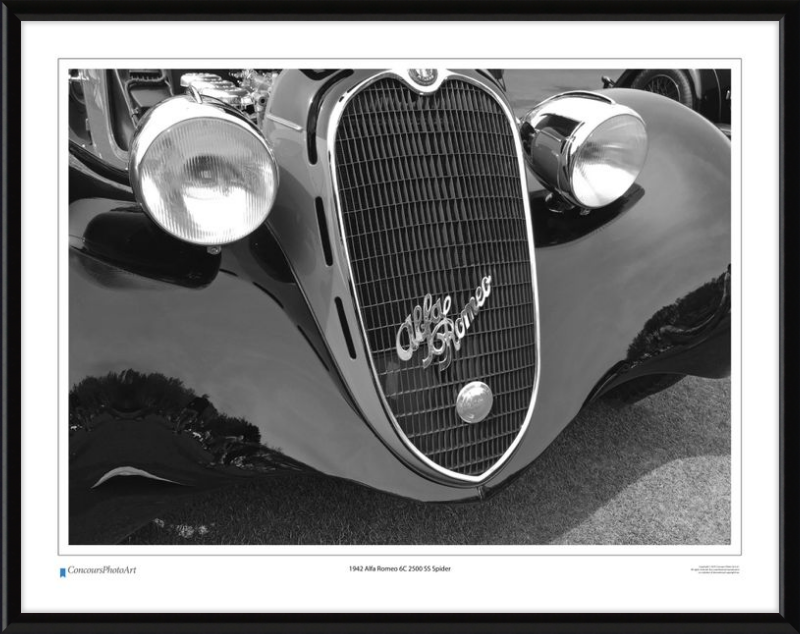1942 Alfa Romeo 6C 2500 SS Spider / CPA216B / B&W Print