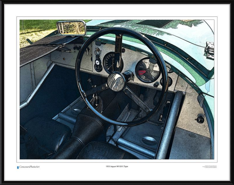 1953 Jaguar XK120 C-Type / CPA615C / Stylized Print