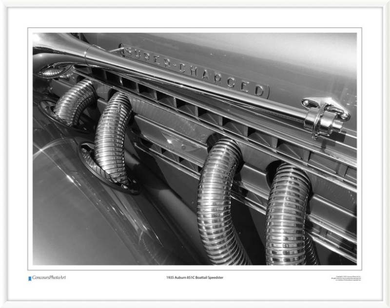 1935 Auburn 851C Boattail Speedsterr / CPA310B / Black and White