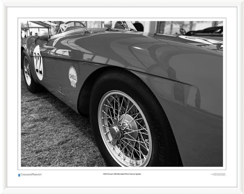 1954 Ferrari 500 Mondial Pinin Farina Spider/ CPA219B / B&W Print