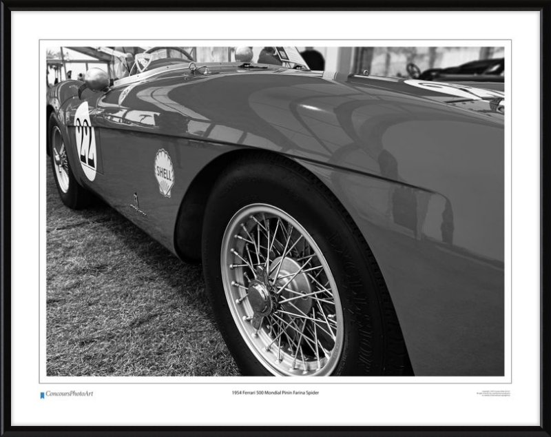 1954 Ferrari 500 Mondial Pinin Farina Spider/ CPA219B / B&W Print