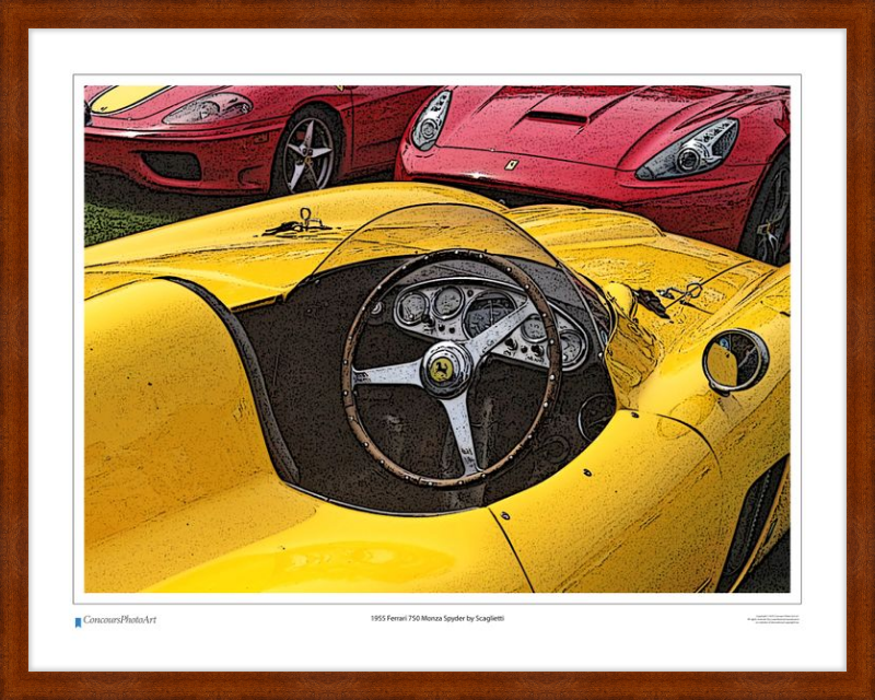 1955 Ferrari 750 Monza Spyder by Scaglietti / CPA610C / Stylized Print