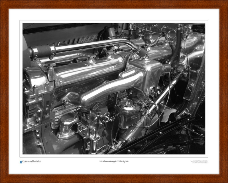 1929 Duesenberg J-175 Straight 8 / CPA703B / B&W Print