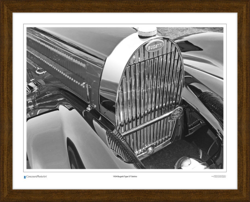 1934 Bugatti Type 57 Stelvio / CPA201B / B&W Print