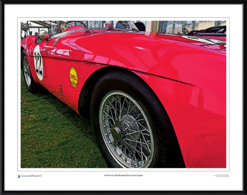 1954 Ferrari 500 Mondial Pinin Farina Spider / CPA219C / Stylized Print
