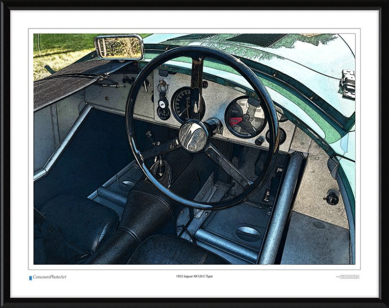 1953 Jaguar XK120 C-Type / CPA615C / Stylized Print