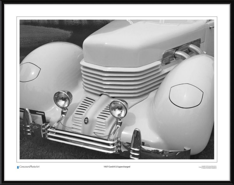 1937 Cord 812 Supercharged / CPA309B / Black and White