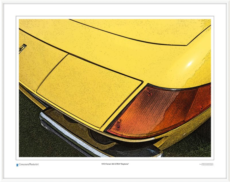 1972 Ferrari 365 GTB/4 “Daytona” / CPA205C / Stylized Print