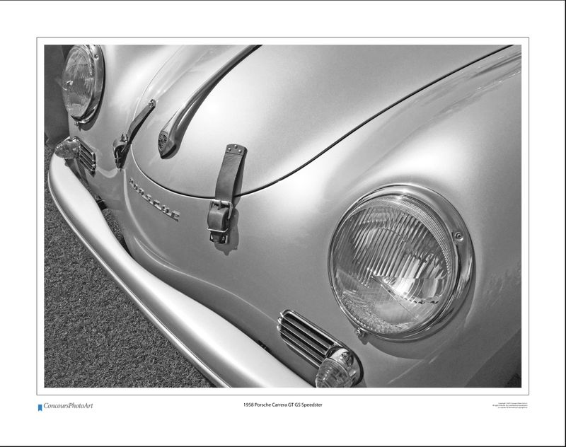 1958 Porsche Carrera GT GS Speedster / CPA203B / B&W Print