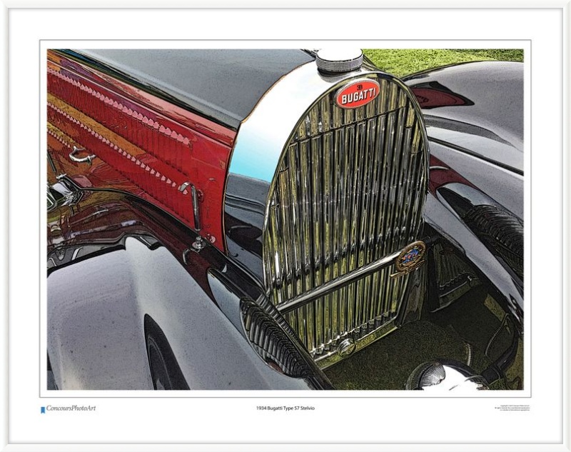 1934 Bugatti Type 57 Stelvio / CPA201C / Stylized Print