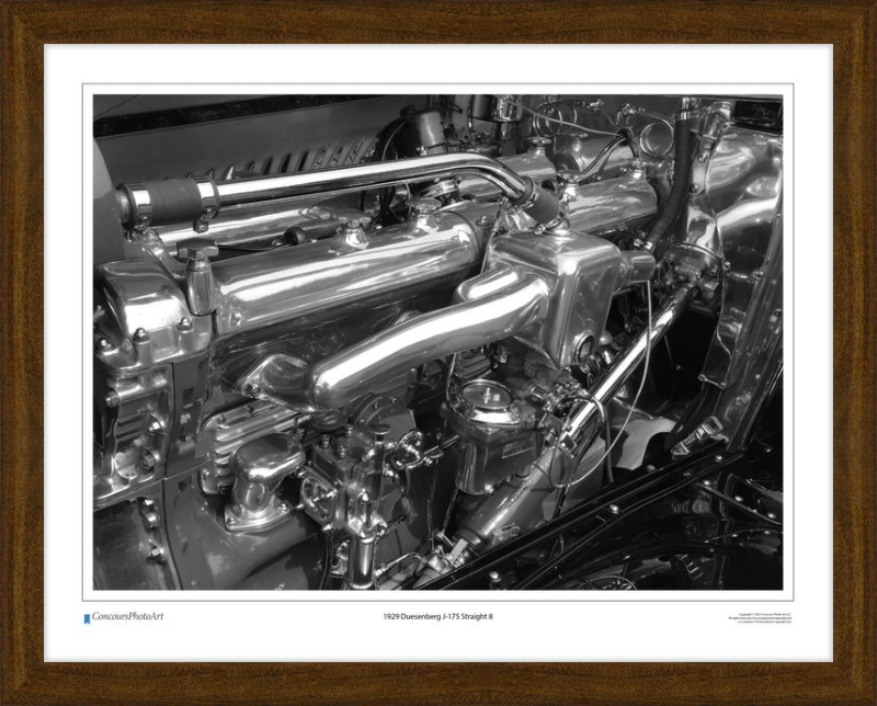 1929 Duesenberg J-175 Straight 8 / CPA703B / B&W Print