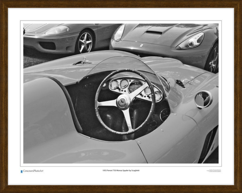 1955 Ferrari 750 Monza Spyder by Scaglietti / CPA610B / B&W Print