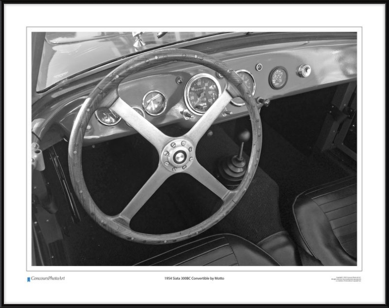 1954 Siata 300BC Convertible by Motto / CPA611B / Black and White