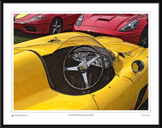 1955 Ferrari 750 Monza Spyder by Scaglietti / CPA610C / Stylized Print