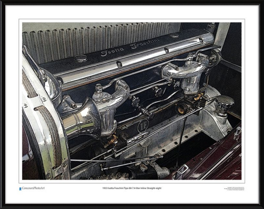1933 Isotta Fraschini Tipo 8A 7.4-liter Inline Straight-eight / CPA712C / Stylized Image