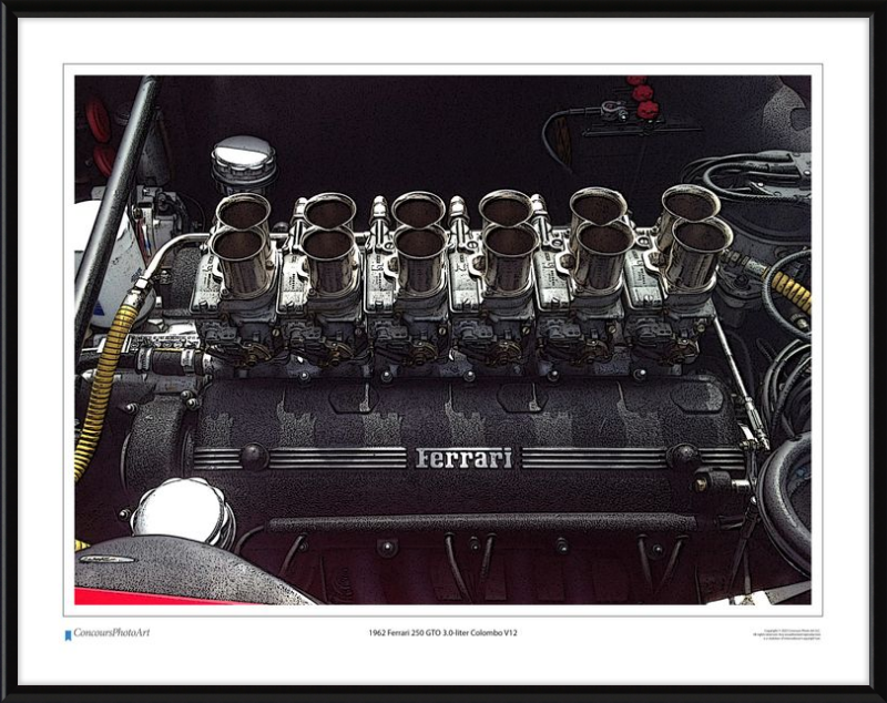1962 Ferrari 250 GTO 3.0-liter Colombo V12 / CPA705C / Stylized Image
